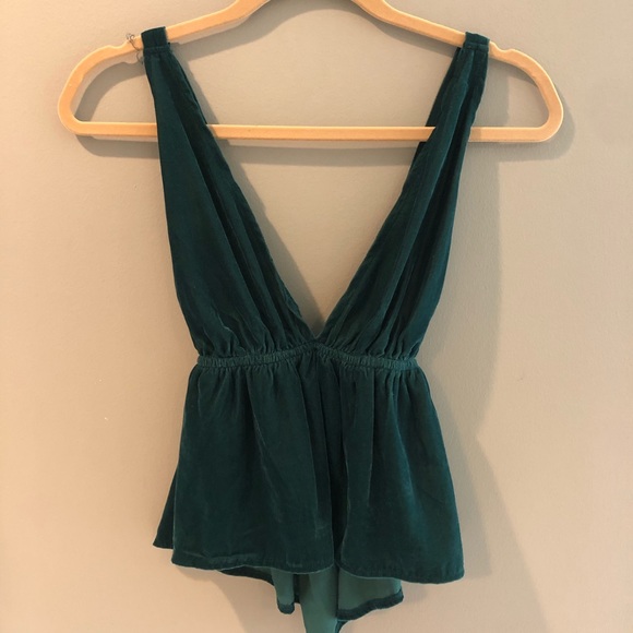 Urban Outfitters Tops - Urban outfitters green velvet tank top